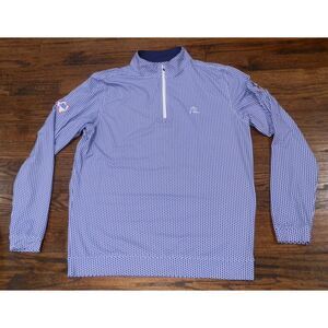Rhoback Bud Light Blue Quarter Zip Pullover Texas Pattern Men's Size Medium